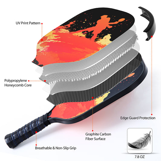 Pickle Ball Set with Pickleballs Orange White