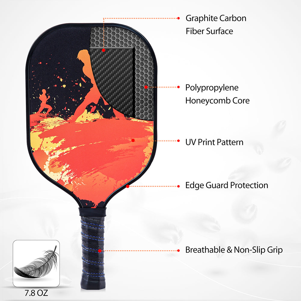 Pickle Ball Set with Pickleballs Orange White