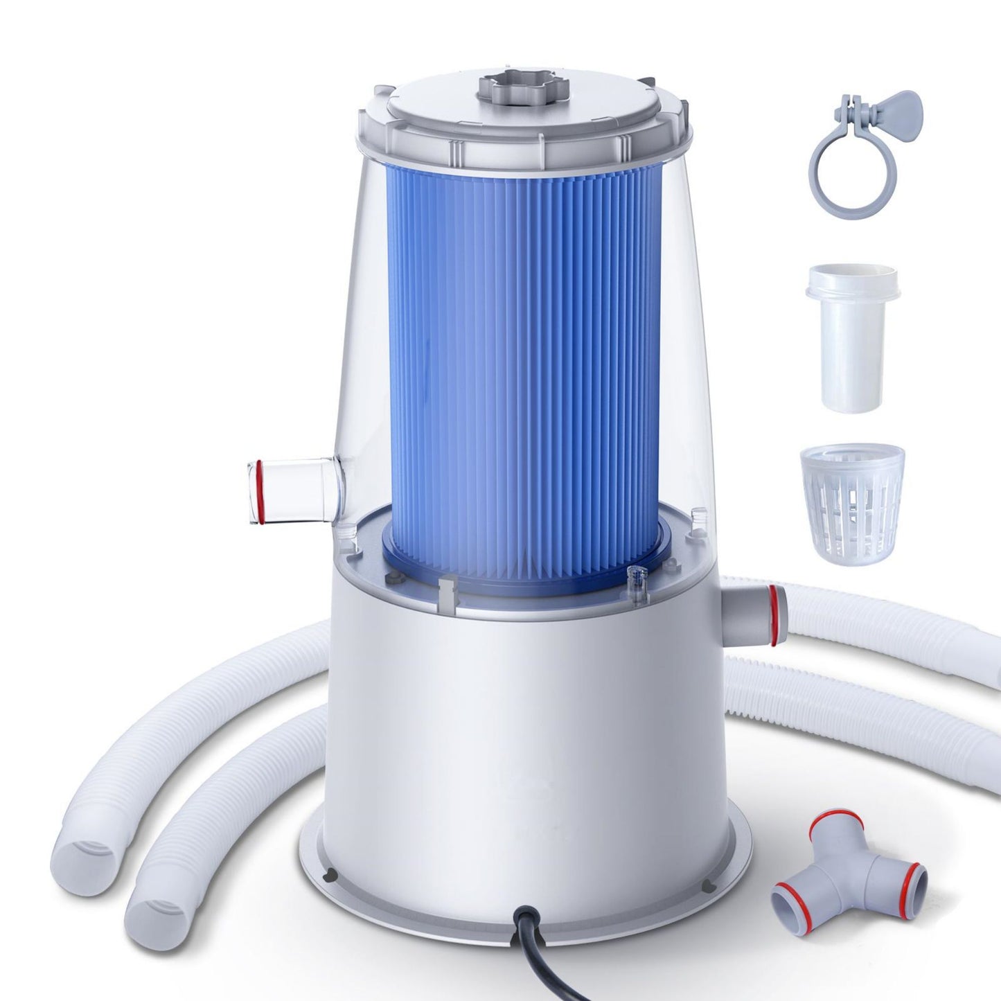 Oxygie Pool Filter Pump for Above Ground Pools 1000 GPH LED Indicator (with 2 Filter Pump Cartridge)