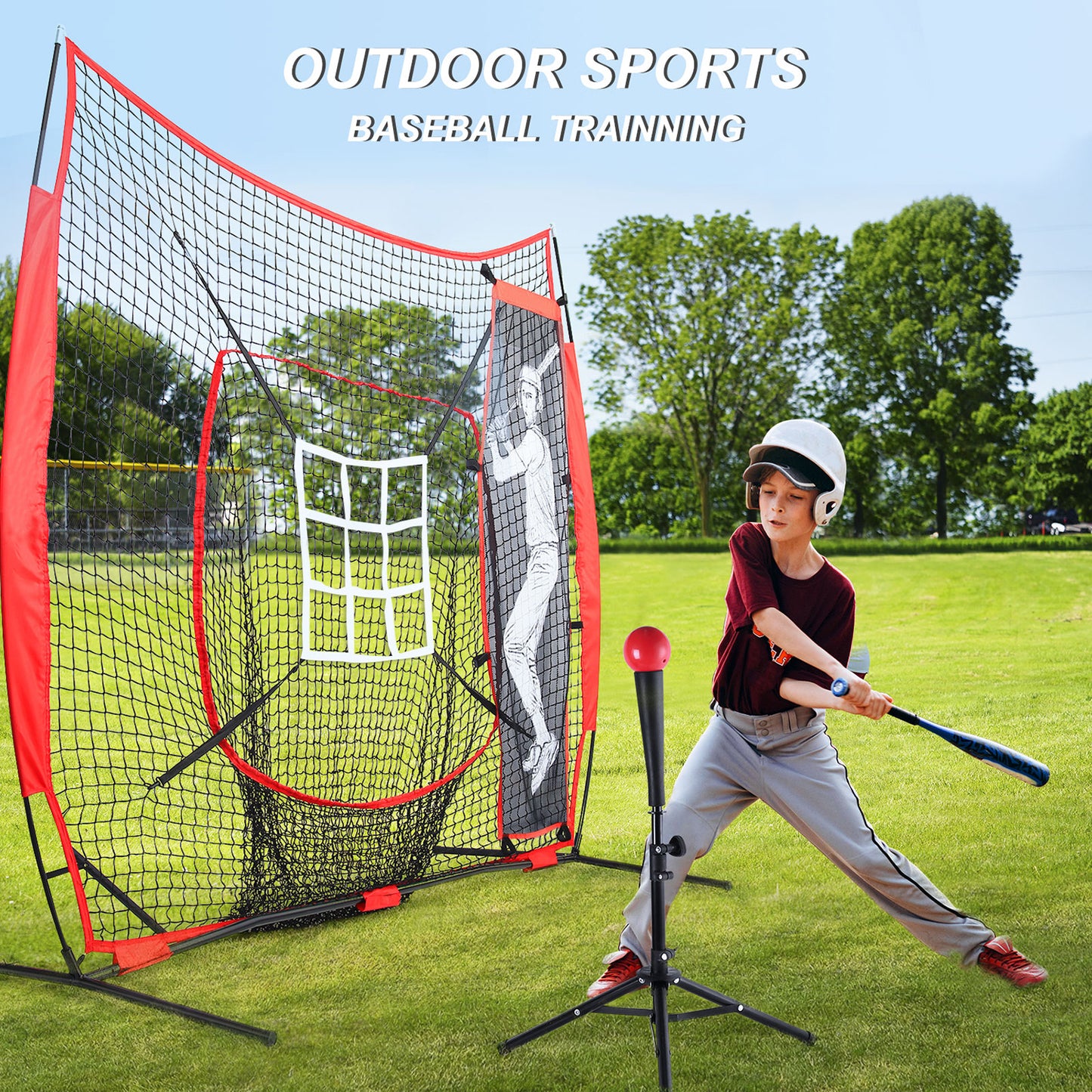 7' x 7' Baseball & Softball Practice Net Set