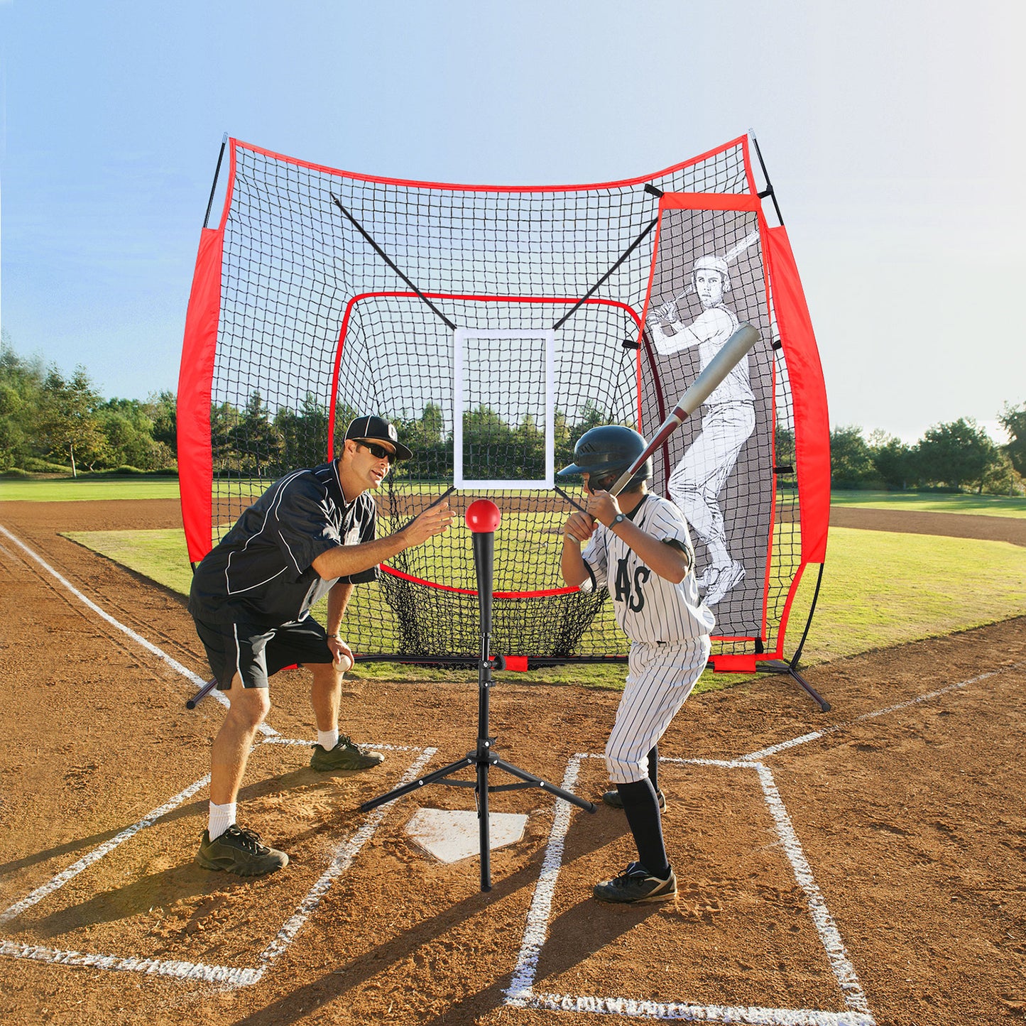 7' x 7' Baseball & Softball Practice Net Set