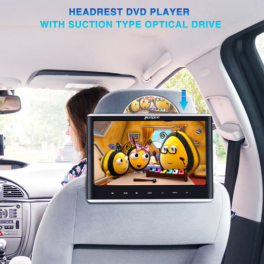 12" Car DVD Player with HDMI Input Headphone and Mounting Bracket 10.1 inch HD Screen Support Sync Playing Last Memory Region Free