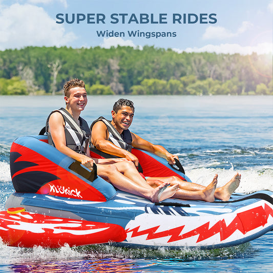 OXYGIE Towable Tube for Boating, 2/3 Person Towable Tube with 340 lbs Capacity, Waterskiing Towables for Adults Surfing