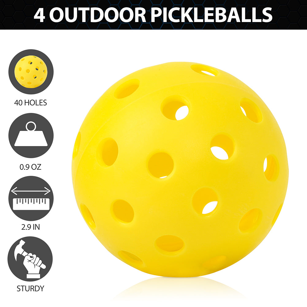 Pickle Ball Set with Pickleballs Orange White