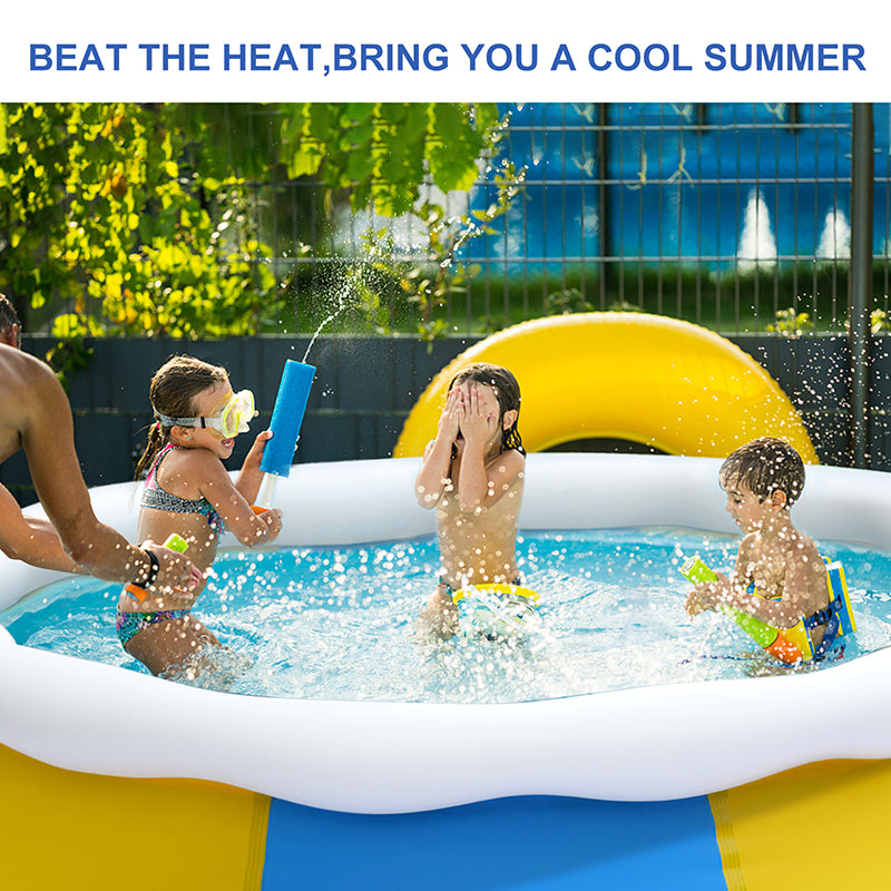 Inflatable Above Ground Pool with Filter Pump, KLOKICK 8ft Family Swimming Pool for Backyard, Top Ring Swimming Pool for Adults & Kids (30in Height)