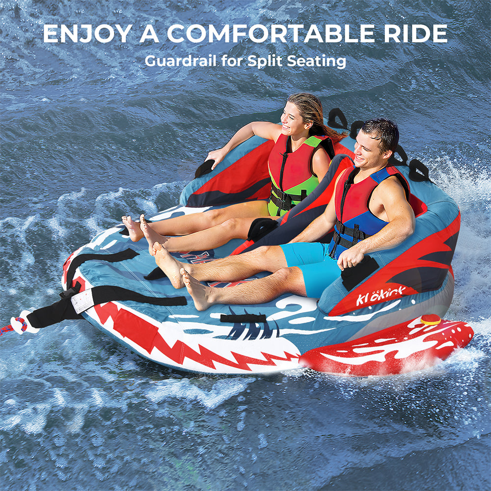 OXYGIE Towable Tube for Boating, 2/3 Person Towable Tube with 340 lbs Capacity, Waterskiing Towables for Adults Surfing