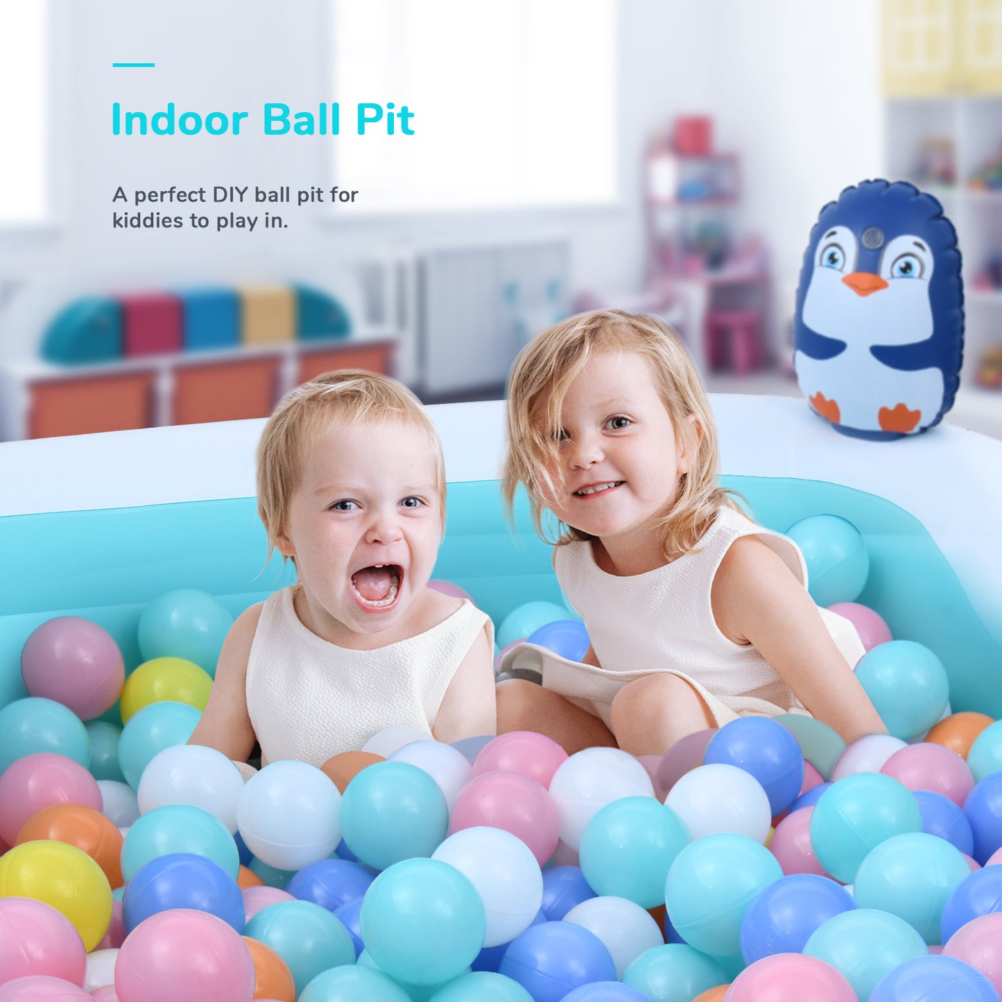 97" x 90" x 30" Inflatable Pool, Family Full-Size Blow up Pools with Backrest and Seat, Lounge Pool for Kiddie, Adult, Infant, Toddlers, Indoor, Outdoor, Garden, Backyard, Water Party