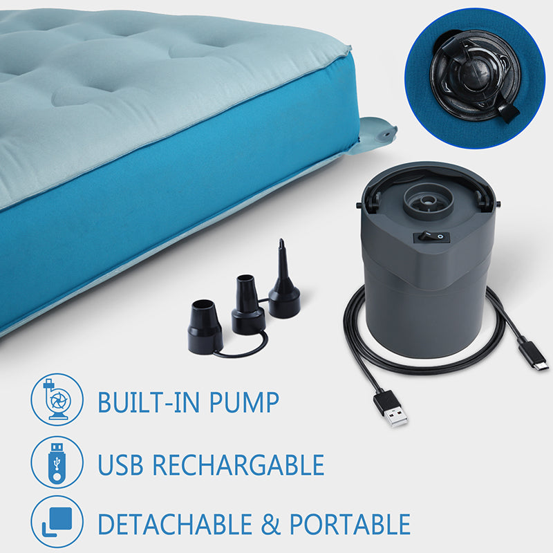 OXYGIE 75''x39''x9'' Air Mattress with Rechargeable Pump Twin
