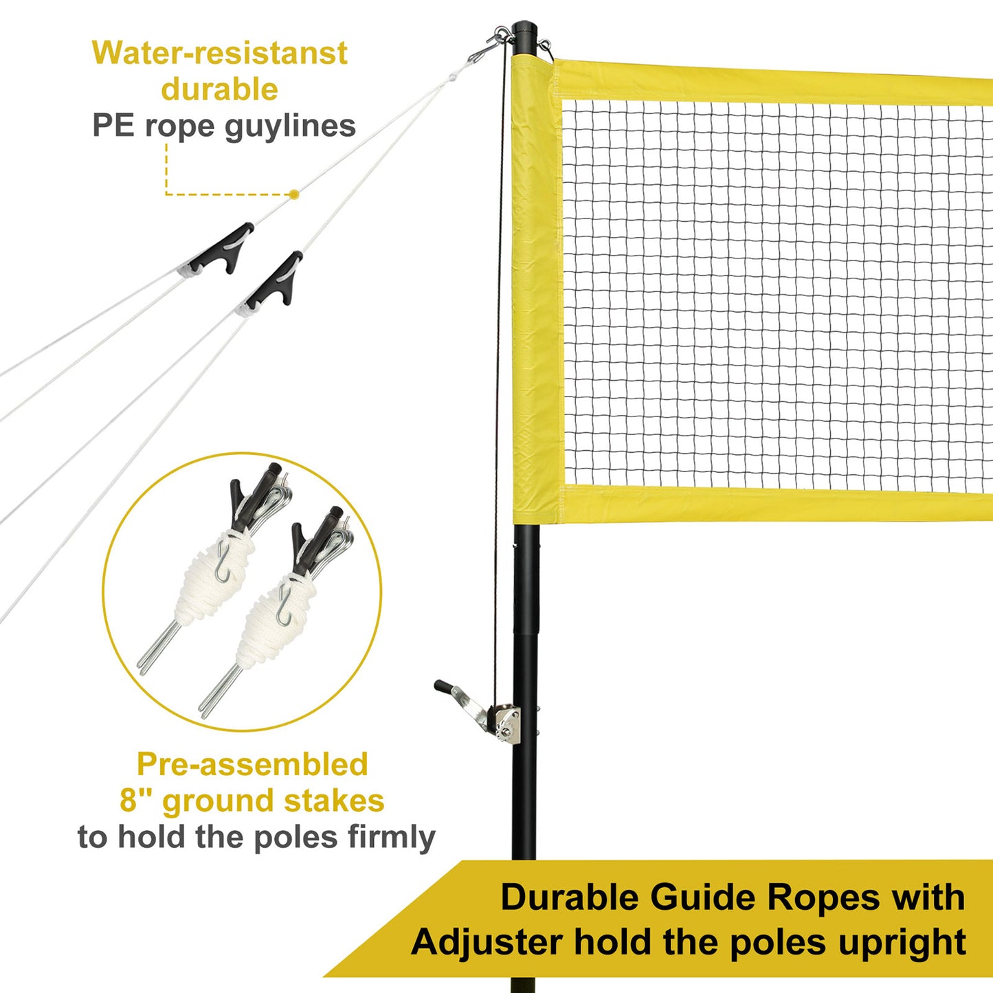 Badminton Set with Winch System