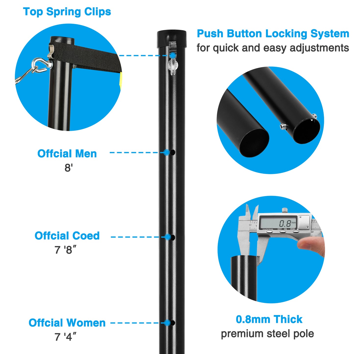 32 ft Outdoor Volleyball Net Set