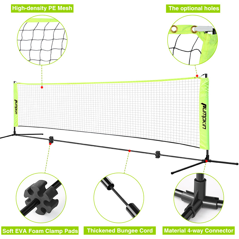 Volleyball & Badminton 17 ft Durable Combo Set with Adjustable Aluminum Pole