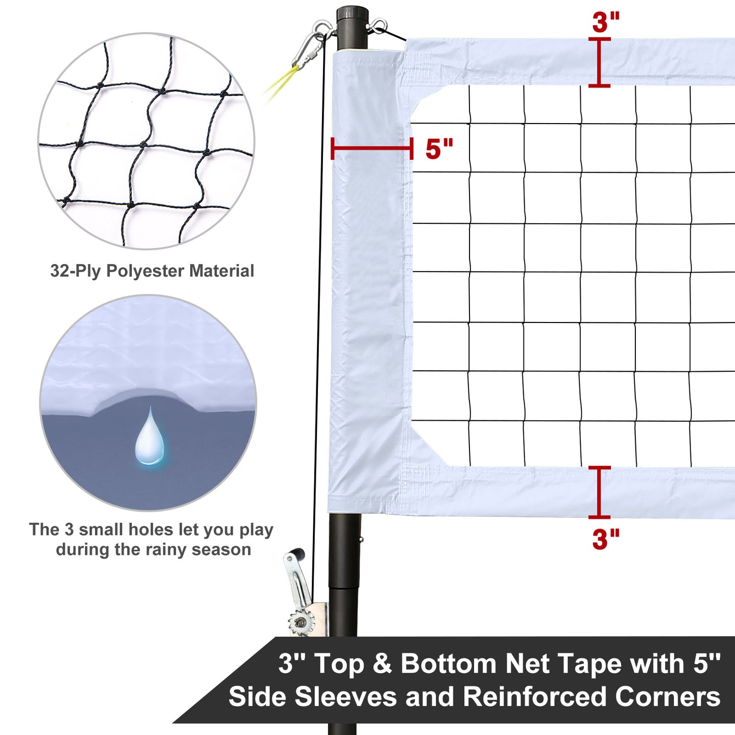 32*3 ft Volleyball Combo Set