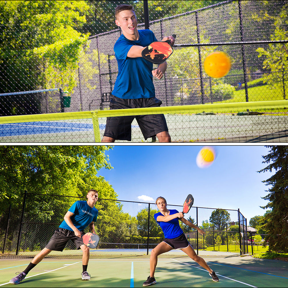 Pickle Ball Set with Pickleballs Orange White