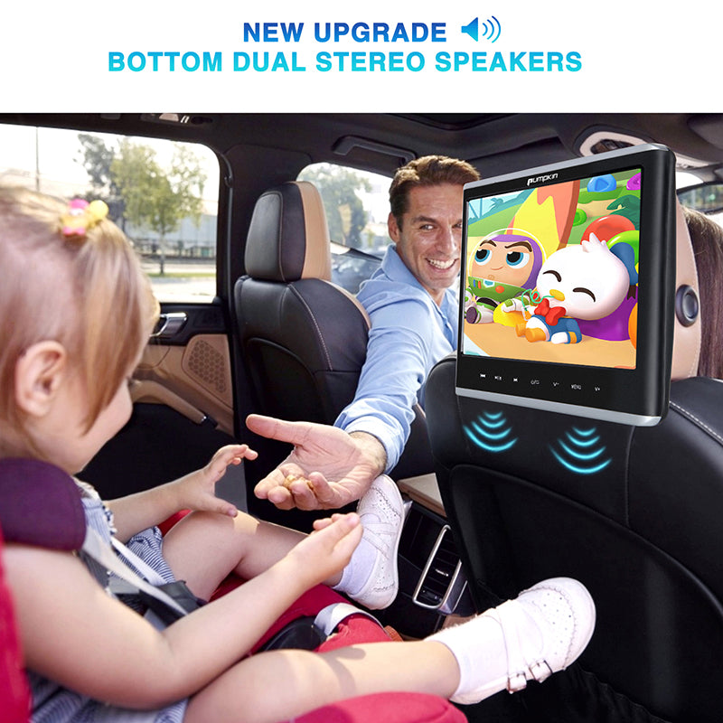 12" Car DVD Player with HDMI Input Headphone and Mounting Bracket 10.1 inch HD Screen Support Sync Playing Last Memory Region Free