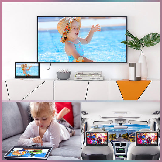 10.1" Car Headrest DVD Player with HDMI Input and Remote Control, Headrest Mount Holder, Region Free, Last Memory Function