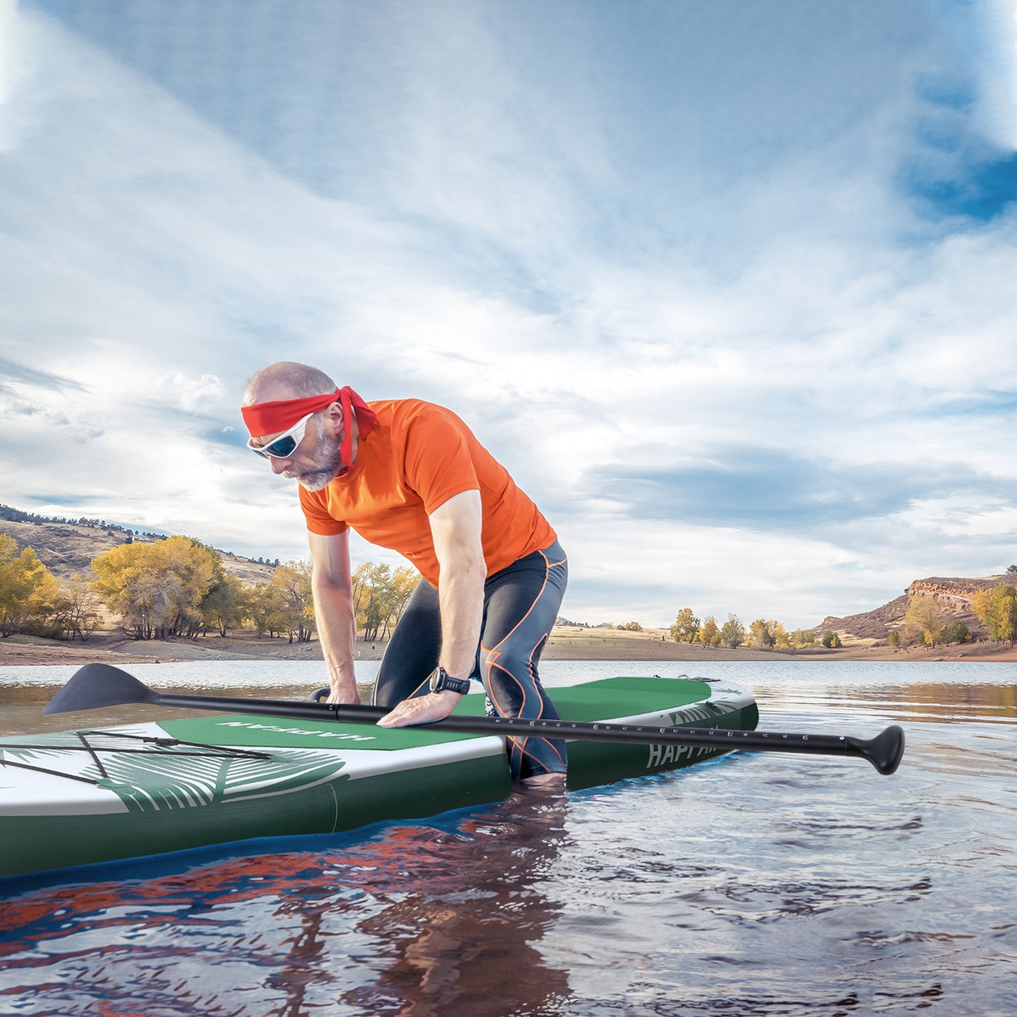 Inflatable Stand Up Paddle Board Green Leaves