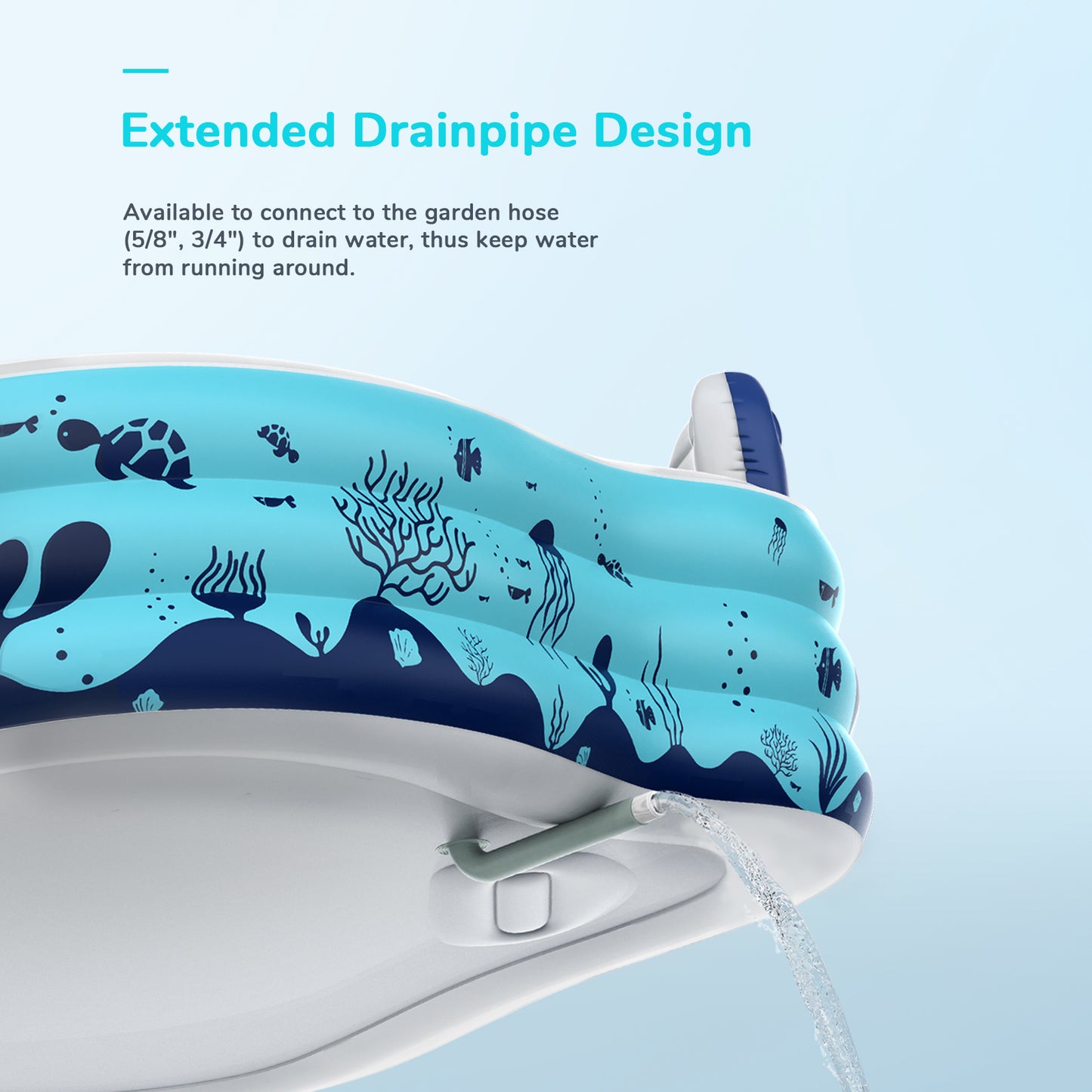97" x 90" x 30" Inflatable Pool, Family Full-Size Blow up Pools with Backrest and Seat, Lounge Pool for Kiddie, Adult, Infant, Toddlers, Indoor, Outdoor, Garden, Backyard, Water Party