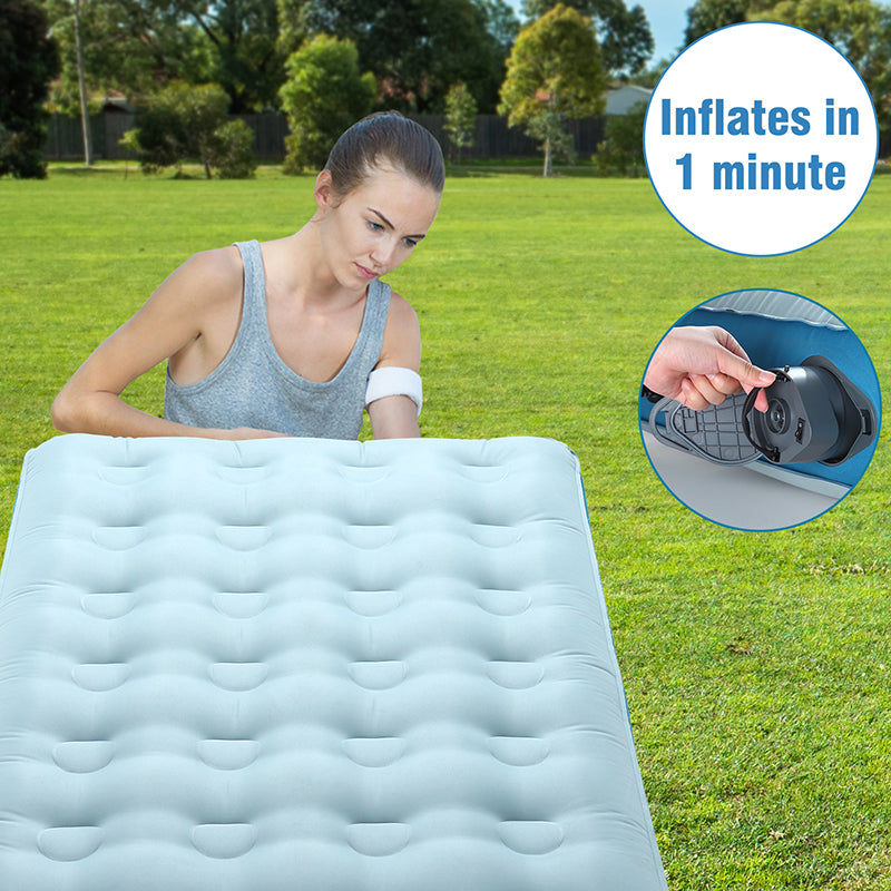 OXYGIE 75''x39''x9'' Air Mattress with Rechargeable Pump Twin