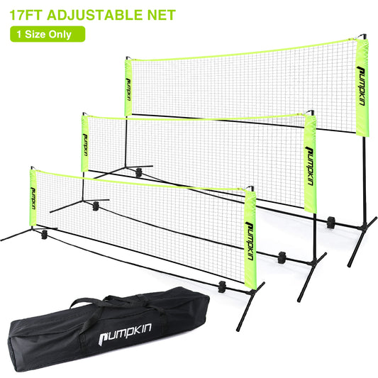 Volleyball & Badminton 17 ft Durable Combo Set with Adjustable Aluminum Pole