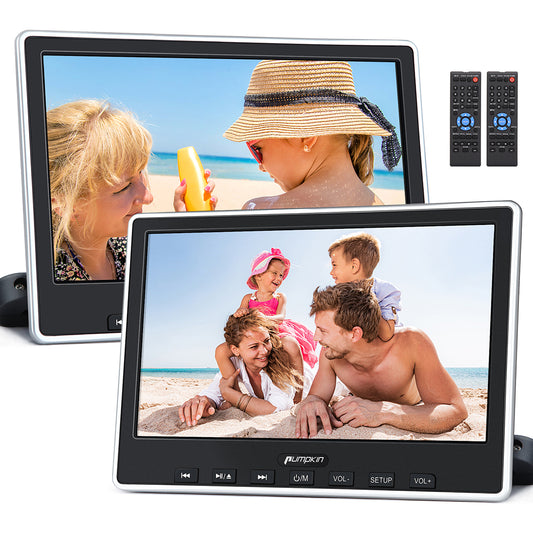 10.1" Car Headrest DVD Player with HDMI Input and Remote Control, Headrest Mount Holder, Region Free, Last Memory Function