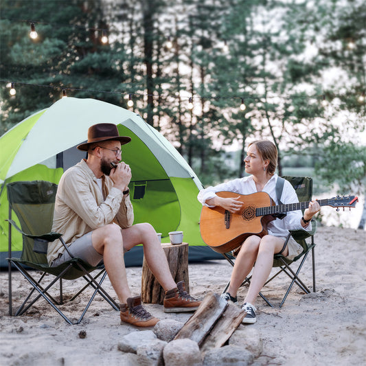 OXYGIE 8.2 x 6.9 x 5.2 ft Outdoor Camping Tent with Mesh Door for 6 Peson, Green