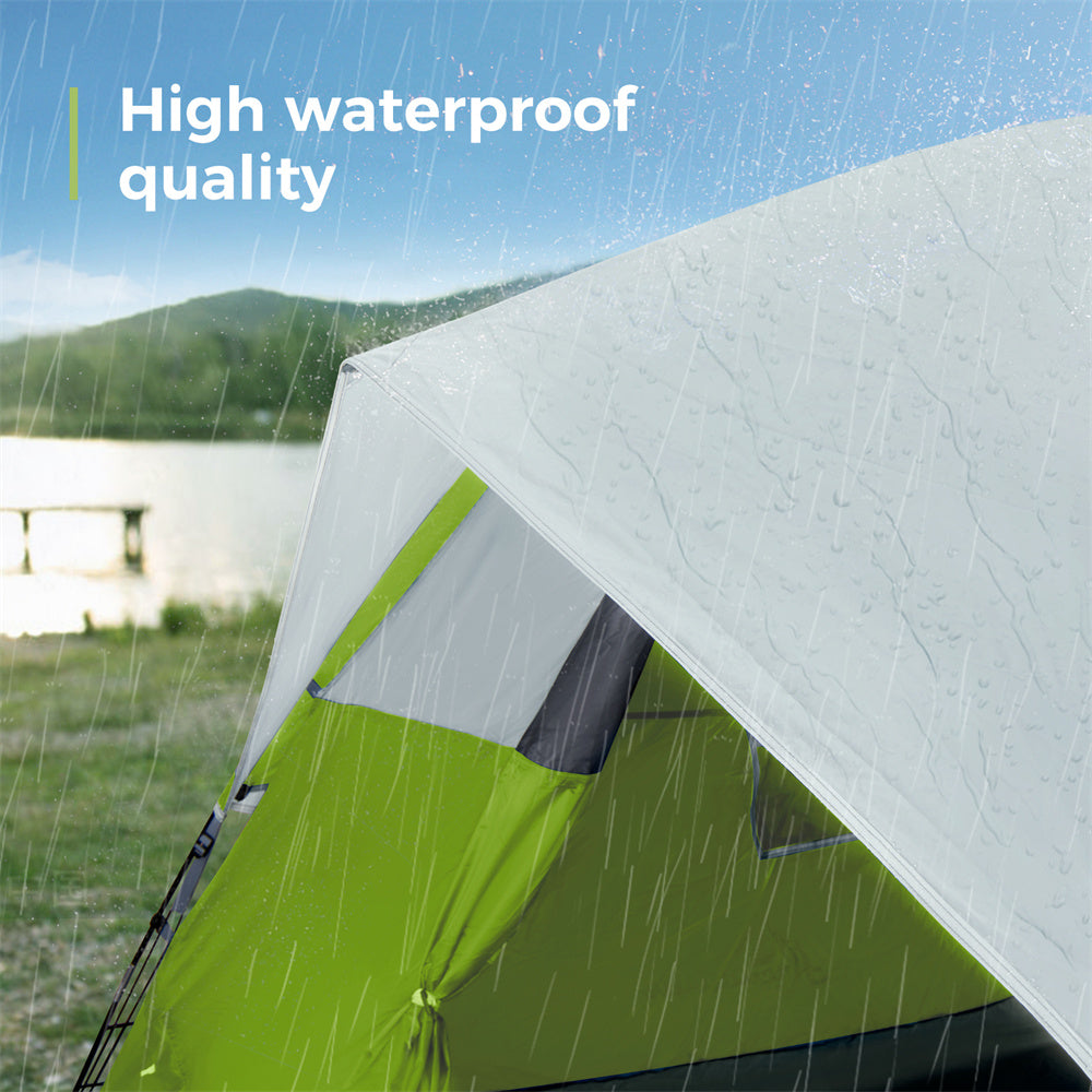 OXYGIE 8.2 x 6.9 x 5.2 ft Outdoor Camping Tent with Mesh Door for 6 Peson, Green