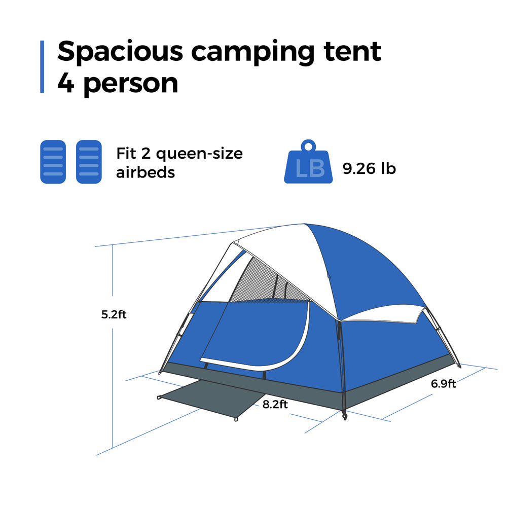 Outdoor Tent for 6, Blue (Out of Stock, don't buy)