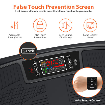 4D Curved Surface Triple Motor Vibration Platform Plate Whole Body Vibration Machine with Anti-slip Mat and Wrist Remote Control