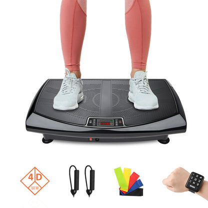 4D Curved Surface Triple Motor Vibration Platform Plate Whole Body Vibration Machine with Anti-slip Mat and Wrist Remote Control