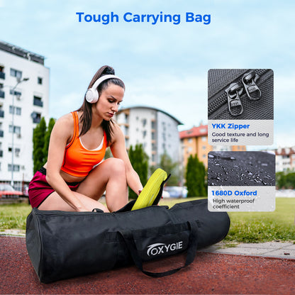 OXYGIE 32 x 3 ft Volleyball Net Set for Backyard, Aluminum Adjustable Pole, Volleyball, Pump