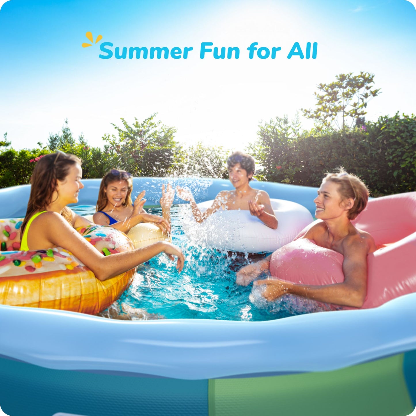 12 ft Family Easy Set Above Ground Pool with 1000 GPH Filter Pump, Ages 6+, Unisex