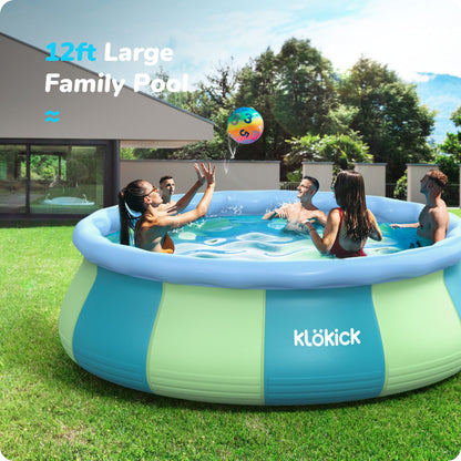 12 ft Family Easy Set Above Ground Pool with 1000 GPH Filter Pump, Ages 6+, Unisex