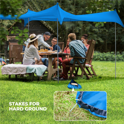 OXYGIE 10x10 ft Beach Canopy with 6 Sandbags, Stable Pop up Tent for Outdoor, Royal Blue