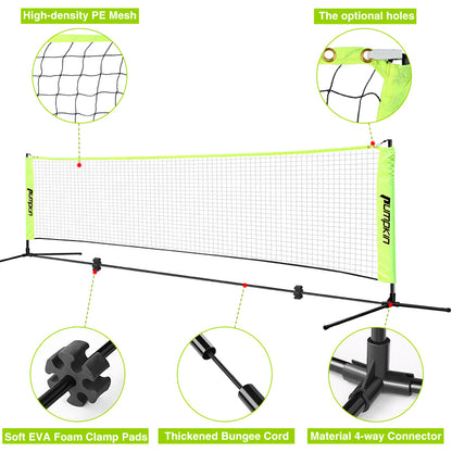 Volleyball & Badminton 17 ft Durable Combo Set with Adjustable Aluminum Pole