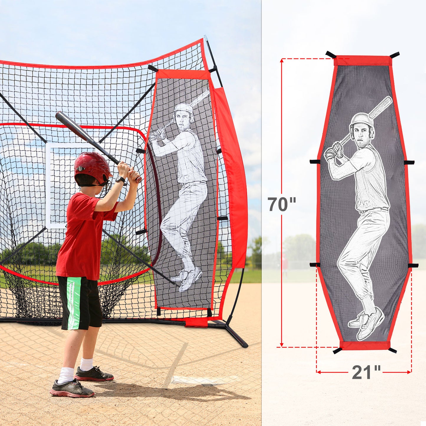 7' x 7' Baseball & Softball Practice Net Set