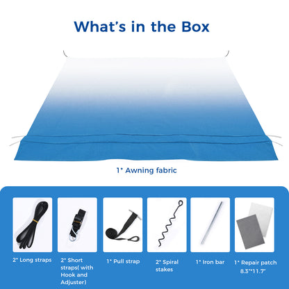 OXYGIE 14 x 8.5 ft RV Awning Blue
