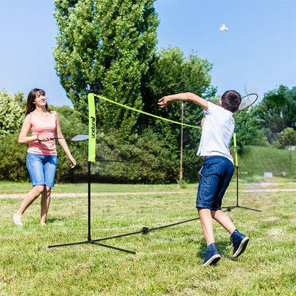 Volleyball & Badminton 17 ft Durable Combo Set with Adjustable Aluminum Pole