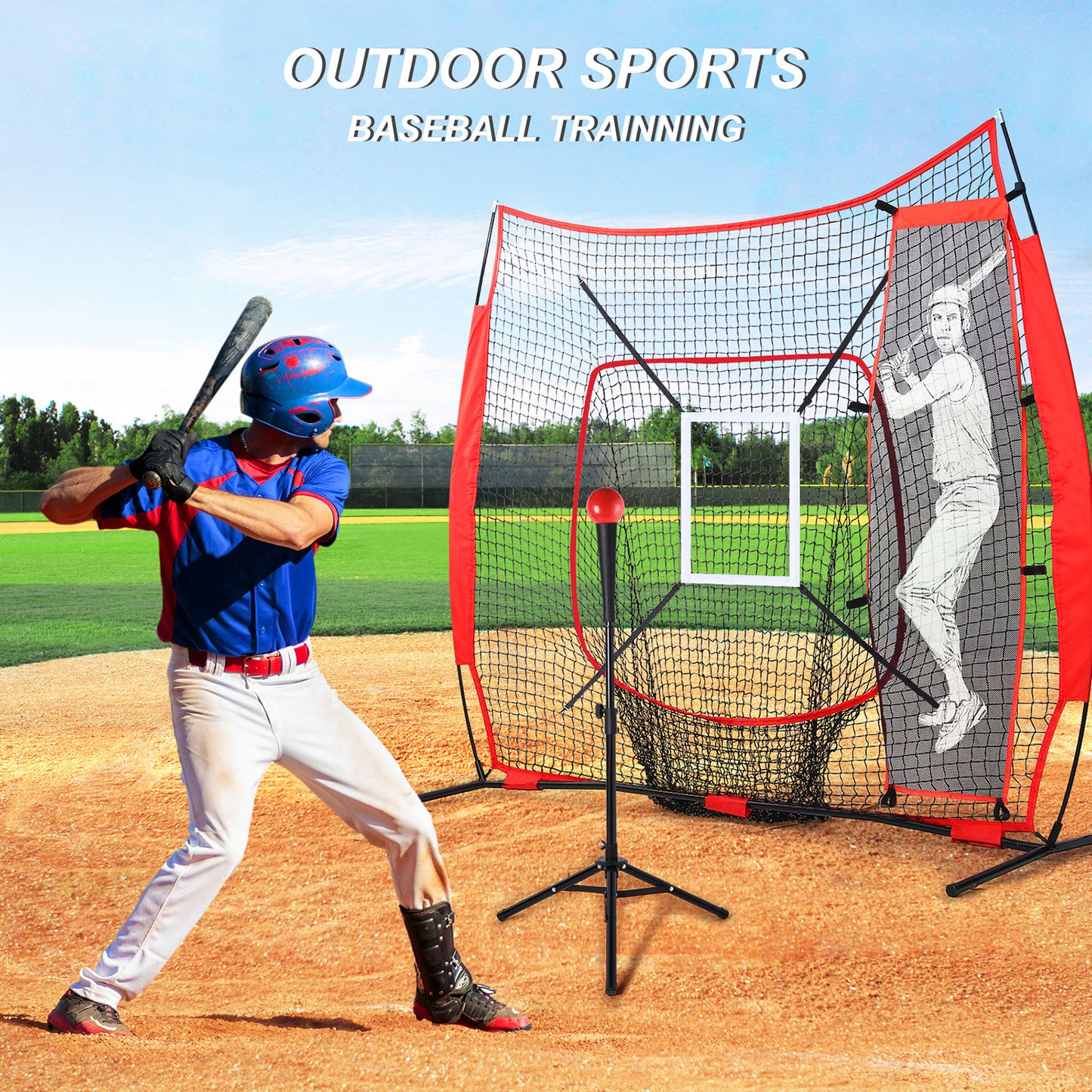 7' x 7' Baseball & Softball Practice Net Set