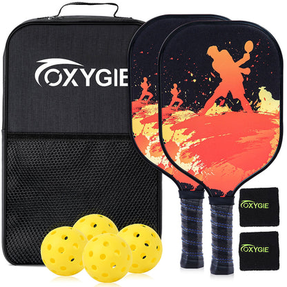 Pickle Ball Set with Pickleballs Orange White