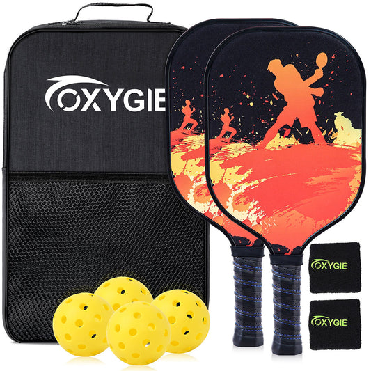 Pickle Ball Set with Pickleballs Orange White