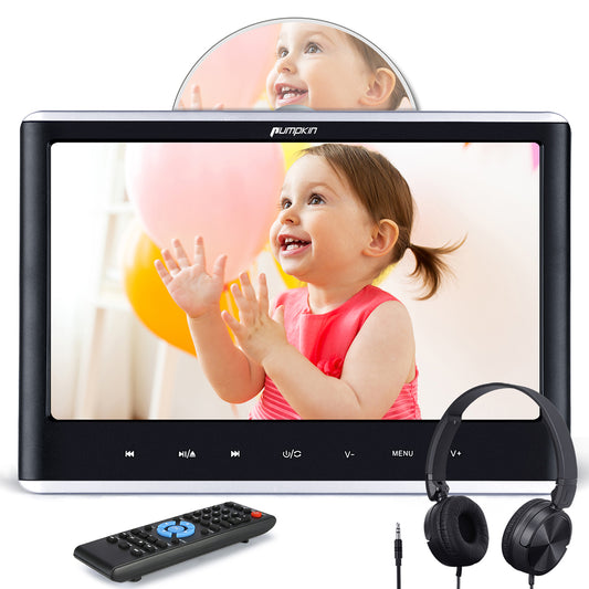 12" Car DVD Player with HDMI Input Headphone and Mounting Bracket 10.1 inch HD Screen Support Sync Playing Last Memory Region Free